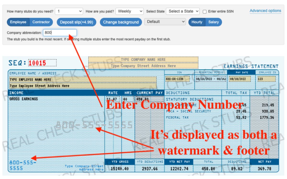 Free Online Check Stub Template